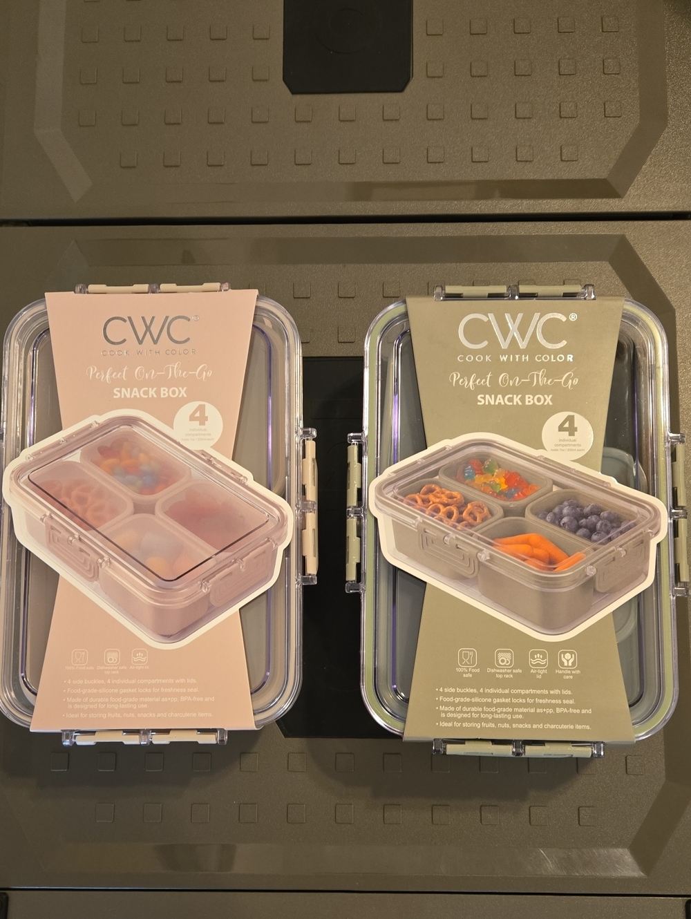 Two Perfect On-The-Go Snack Box - Sage Green & Beige